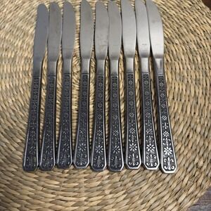 Interpur Flatware FLORENZ Knives Petal Flower Stainless Japan Vintage MCM-10 Pcs